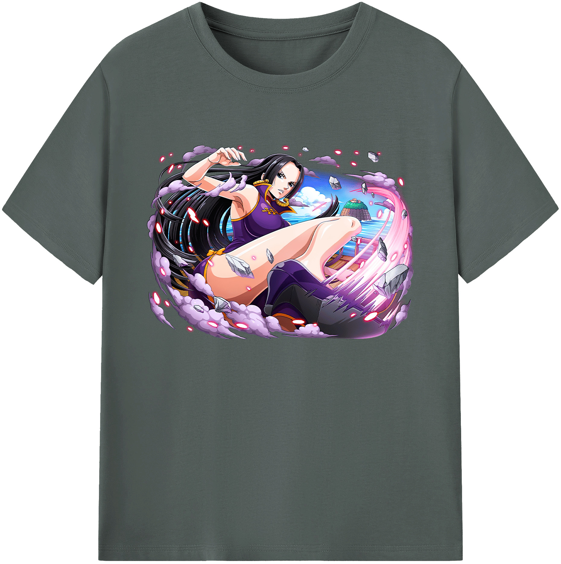 ワンピース ボア・ハンコック ONE PIECE Boa·Hancock 綿100％ メンズ半袖Tシャツ｜肌触りやわらか＆通気性